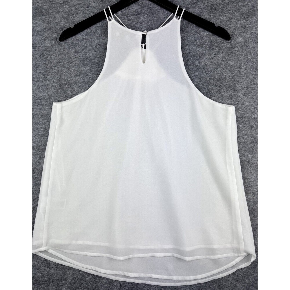 NAKED ZEBRA Ladies Halter Blouse, Bead Embellished Front, Sleeveless, Size Large - Picture 2 of 6